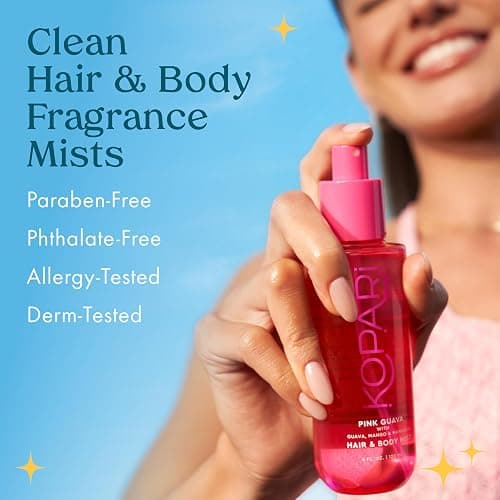 Kopari Pink Guava Hair & Body Mist – Guava, Mango, Mandarin, Coconut, Vanilla & Sandalwood Scent, Long-Lasting Clean Fragrance Spray, Vegan & Cruelty-Free, 4 oz thumbnail 4