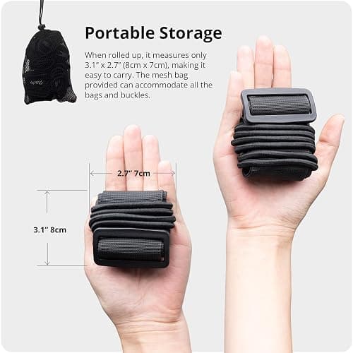 Adjustable Luggage Straps for Suitcases 3 PCS Connect Suitcases | Connect up to 3 suitcases and carry-on with elastic rope, sturdy 600D polyester straps with a buckle a bottle clip thumbnail 9