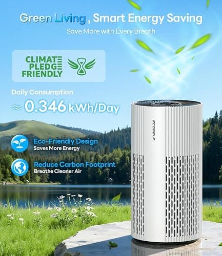 Air Purifiers for Home Large Room Cover Up to 1500 Ft² with True HEPA Filter, 20dB Sleep Mode, 360° Air Intake & Outlet, Air Cleaner for Bedroom Pets, 7 Color Light, HAP604, Bright White thumbnail 8