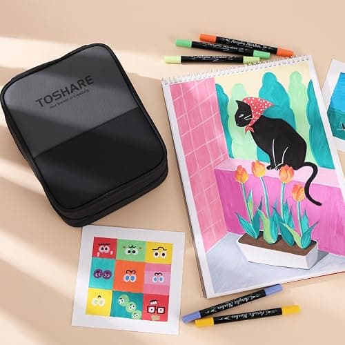 120 Colors Precision Dual Tip Acrylic Paint Markers Pens - Brush & Fine | Performs on Rock, Wood, Paper, Fabric, Egg, Scrapbook, Glass, Ceramic, Canvas, DIY Crafts Art Gift - School Supplies thumbnail 2