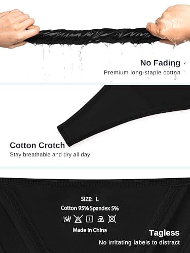 Cotton G-String Thongs for Women Underwear Breathable Stretch Low Rise Panties T-back Sexy Ladies 8 Pack thumbnail 6