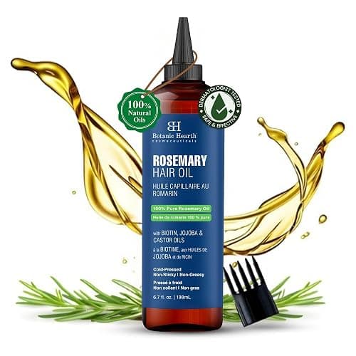 Botanic Hearth 100% Pure Rosemary Oil For Hair Growth (6.7 fl oz) Infused With Biotin, Jojoba & castor Oil | Nourishing & Volumizing | Non GMO Verified - Rosemary - 6.7 Fl Oz (Pack of 1) thumbnail 7
