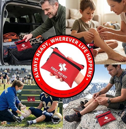 Protect Life Doctor Developed Mini First Aid Kit, 100 Piece Waterproof Emergency Kit for Car, Boat, Camping & Travel, Includes Emergency Blanket, Tourniquet & First Aid Guide thumbnail 8