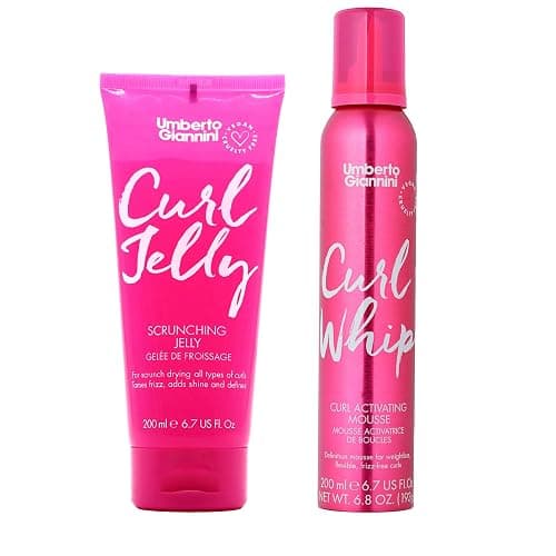 Umberto Giannini Volumizing Duo - Curl Jelly Scrunching Jelly Gel & Curl Whip Mousse - Adds Definition & Reduces Frizz - For Curly, Wavy & Coily Hair - Image 1