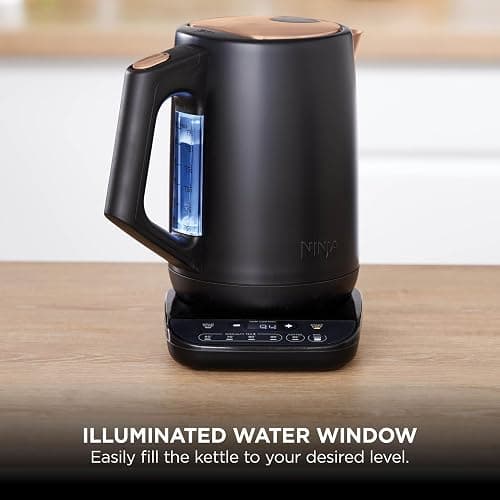 Ninja Perfect Temperature Kettle, LED Display, Black & Copper, KT200UKCP | 1.7L, Easy to Use Kettle with Rapid Boil and Temperature Control & Hold thumbnail 8