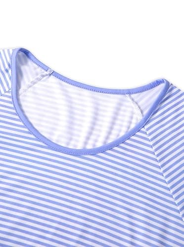 Hilinker Women Striped Pajama Set Short Sleeve Top with Pants Sleepwear 2 Piece Lounge Sets thumbnail 4