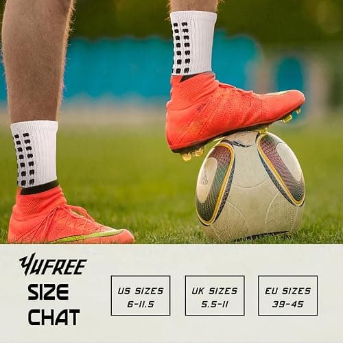 Yufree Soccer Grip Socks for Ultra Traction, 4 Pairs | Breathable moisture-wicking fabric, comfortable secure fit, wash-durable construction, built for training and games thumbnail 6
