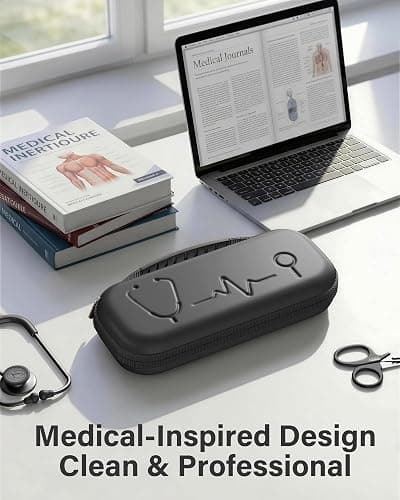 ProCase Stethoscope Case for 3M Littmann Classic III & Cardiology IV, Hard Protective Carrying Case Fits MDF, ADC, Omron Stethoscopes, Medical Storage Bag for Nursing School Essentials -Black thumbnail 4