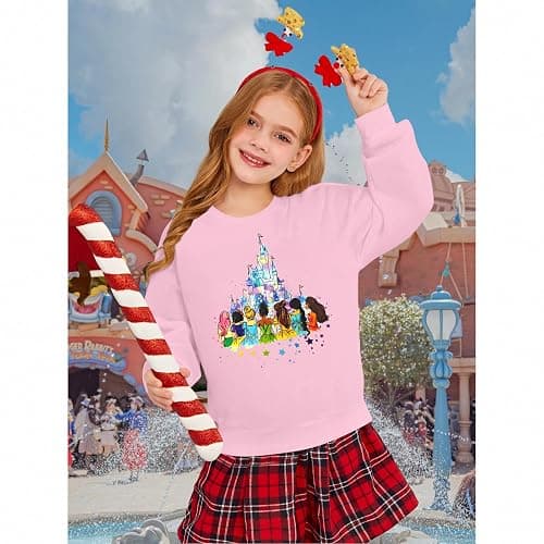 FRELPIXO Magical Sweatshirts for Girl: Magic Kingdom Prinecess Tshirt Fleece Princess Sweater Vacation Trip Pullover Top thumbnail 6