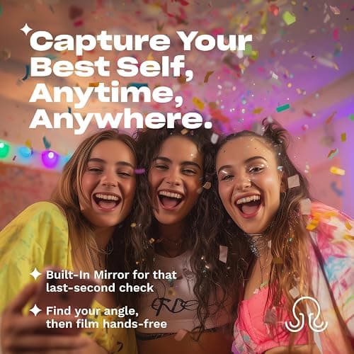 OCTOBUDDY Mirror - OG Suction Cup Phone Mount - Silicone Suction Grip Mobile Holder with Built-in Mirror - Hands-Free Selfies and Videos - Content Creator Accesory - 2.6″ x 3.9″, Hot Pink thumbnail 3