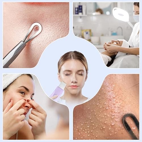 Skin Scrubber Face Spatula Skin Spatula Pore Cleaner Blackhead Remover Tools for Facial Deep Cleansing Skin Care Tool for Men and Women (Purple) thumbnail 8