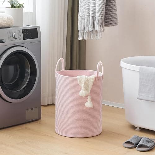 YOUDENOVA Laundry Hamper Basket, Woven 58L Tall Laundry Basket for Blanket Organizer- Nursery Hamper for Bedroom And Bathroom Storage thumbnail 6