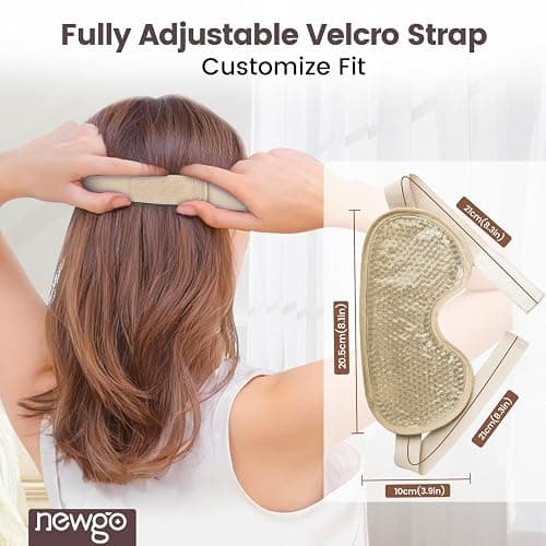 NEWGO Cooling Eye Mask for Puffy Eyes, Cold Eye Mask Eye Ice Pack for After Eyes Surgery, Tension Stress Relief, Itchy Eyes, Headaches, Dark Circles - Champane thumbnail 5