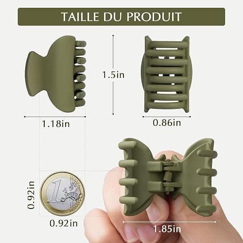 10 Pièces 4 cm Pince Cheveux, Simplicité Française Pince a Cheveux Matte Mini Pince Cheveux, Design et Léger Pour Coiffure au Quotidien, Convient aux Femmes et aux Filles, Multi Couleurs thumbnail 2