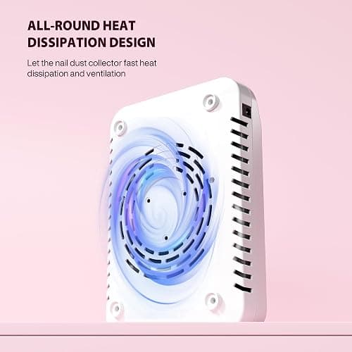 Nail Dust Collector for Nail Techs,Compact & Quiet Vacuum Fan Dust Collector with Reusable Filter, Powerful Dust Suction Machine,Nail Tech Must Haves for Gel Polish,Pedicures,Salon & Home Use thumbnail 7