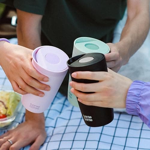 Insulated Travel Mug 350ml Stainless Steel Office Coffee Cup with Push Button Lid Keeps Cold and Hot for 8 Hours (Pink) thumbnail 6