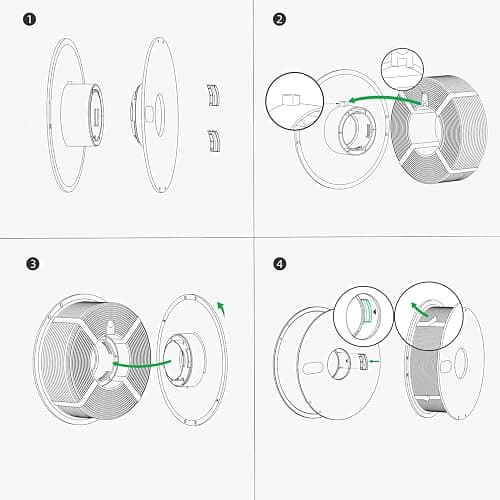 3DTOOLS Bamboo Lab Original AMS Detachable Spool Reusable Reel Without Filament for Bambu LAB AMS Black No Filament thumbnail 5