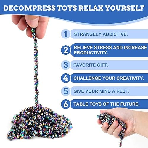 550pcs Ferrite Putty, Fidget Toys, Fidget Toys Adults, Desk Fidgets Toys for Office Stress/Anxiety Relief ,Adults Gifts - Colour thumbnail 7