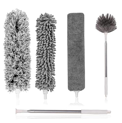 Tiumso Microfiber Feather Duster 5-in-1 Kit, Dusters for Cleaning, Duster with Extension Pole 100 Inches, Cobweb Duster, Microfiber Dusters for High Ceilings and Fans, Blinds, Cars and Furniture thumbnail 7