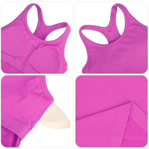 Yoga Racerback Tank Top for Women with Built in Bra,Women's Padded Sports Bra Fitness Workout Running Shirts thumbnail 3
