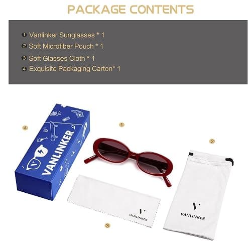 VANLINKER Polarized Retro Oval Sunglasses for Women and Men Small 90s Style VL9580 thumbnail 5