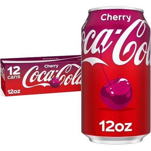 Coca-Cola Cherry Soda Soft Drink Cans, 12 fl oz, 12 Pack | Carbonated drink with cherry cola flavor - Image 1