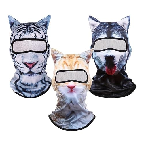 3Pcs Cat Ski Mask,3D Cat Shiesty Face Balaclava with Ears,Funny Ski Mask,Windproof & Breathable for Skiing,Cycling,Music Festivals,Halloween Parties Yellow - Image 1