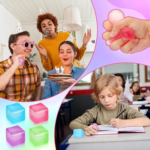 4 Pack Stress Cube Sensory Fidget Toys for Anxiety Stress Relief, Slow Rising Fidget Cube Squeeze Toys, Squishy Cube Filled with Thick Substance, Ice Cube Stress Balls for Adults Kids thumbnail 6