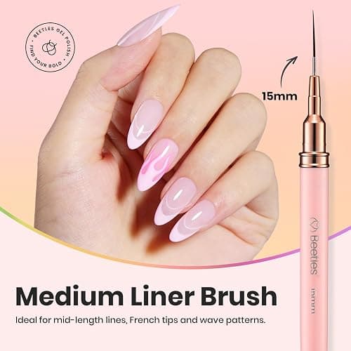 Beetles Nail Art Pens, 5pcs Nail Art Brushes Liner Brushes for Nails | 5pcs liner brush set with metal handle and size variety for long lines, detailed painting and nail art designs thumbnail 4