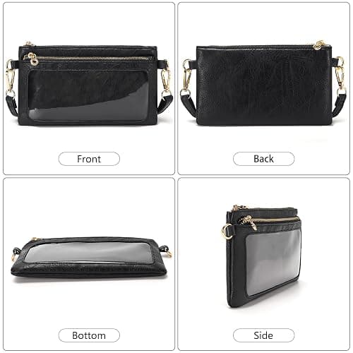 DIUY Women's Wallets Leather Small Crossbody Bag Wristlet Clutch Purse Slim Ladies Phone Bags with Shoulder Wrist Straps thumbnail 4