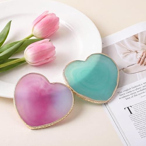 SUMAJU 2 Pcs Resin Nail Art Palette, Nail Art Painting Nails Polish Palette Gel Palette Gold Edge Color Makeup Display Nails Arts Tools thumbnail 6