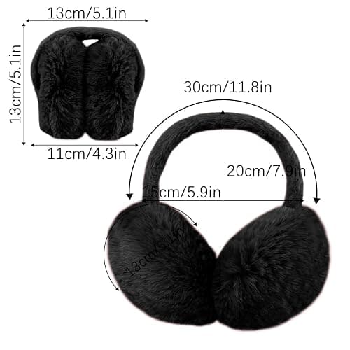 Duxesuk 1 Pcs Headband Winter, Ear Muffs for Women & Men, Foldable Fluffy Earmuffs with Headband, Headband Winter thumbnail 2