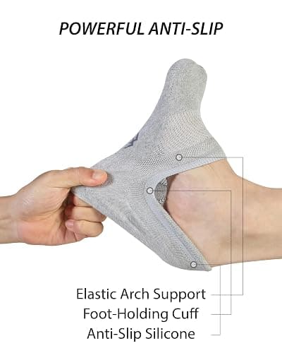 Pro Mountain No Show Socks Wide Toe Box For Health Bunion Unisex Size S to X-Large Cotton Cushion Footies thumbnail 2