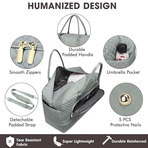Travel Duffle Bag Weekender for Women - 38L Carry-On Overnight Personal Item Bag with Shoe Compartment & Wet Pocket Weekend Tote Bags with Toiletry Hospital Bags for Labor and Delivery thumbnail 3