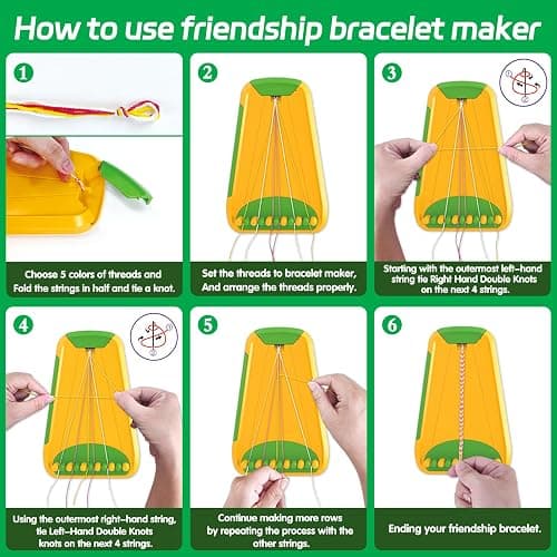 Maynacs Arts and Crafts for Kids Ages 8-12,Friendship Bracelet Making Kit for Girl,Kids Jewelry Making Kit with 28 Pre-Cut Threads,Christmas Birthday Gifts for Ages 6 7 8 9 10 11 12 Year Old Green thumbnail 6