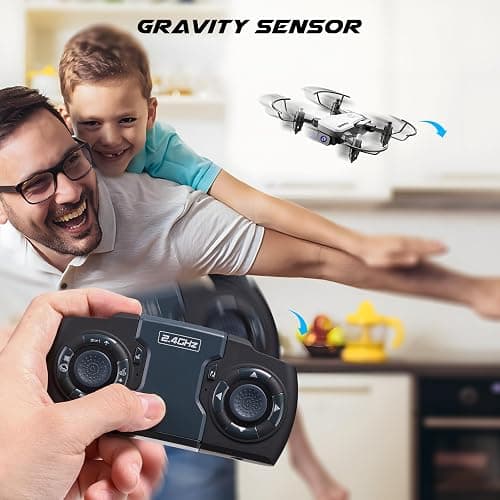 SIMREX X300C Mini Drone with Camera 720P HD FPV, RC Quadcopter Foldable Drone with Altitude Hold, 3D Flip, Headless Mode, Gravity Control and 2 Batteries, Gifts for Kids, Adults, Beginner (White) thumbnail 9