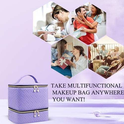RZMAYIS Nail Polish Organizer, Nail Polish Storage Holds 30 Bottles & Nail Lamp, Double Layer Nail Bag Organizer Case, Portable Nail Polish Holder for Nail Tech Travel & Manicure Kit thumbnail 7