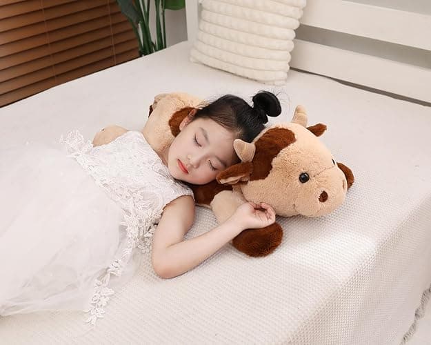 YESGIRL 25.6 inch 5 lbs Cow Weighted Stuffed Animals, Large Weighted Plush Animal, Cute Plush Toy Pillow, Soft Kawaii Plushie Gifts for Adults, Kids, Boys and Girls thumbnail 5