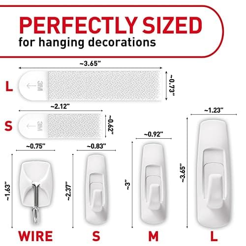 Command Variety Pack, Including 10 Pairs of Picture Hanging Strips, 6 Wire Hooks and 8 Utility Hooks for Hanging Christmas Decorations, Damage-Free Hanging Up to 19 Items with Command Strips, 1 Kit thumbnail 2