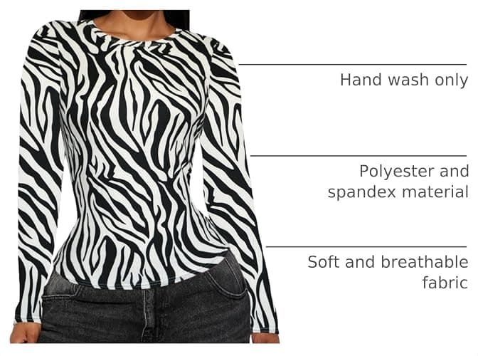 Women's Long Sleeve Basic Tops - Crew Neck Casual Going Out Y2K Fall Top Fitted T Shirt Clothes thumbnail 4