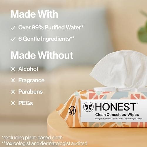 The Honest Company Hypoallergenic Multi-Use Baby Wipes for Sensitive Skin, Sunburst, 864 Count thumbnail 7