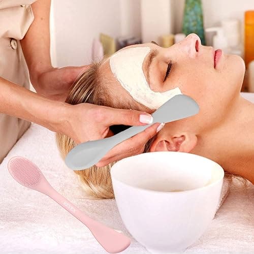 REVEX Silicone Face Mask Applicator,Face Scrubber,Exfoliating Pore Scrubber,Pore Cleaning Brush,2Pcs Mask Applicator Tool for Facial Mud,Face Brush for Women Men.(Pink+Gray) thumbnail 6