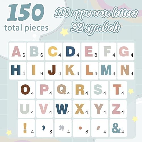 150 PCS Large 7" Bulletin Board Letters Set, Boho Rainbow Alphabet Cutouts with Adhesive Dots, Perfect for Interactive Learning and Classroom Decorations (Boho 150) thumbnail 4