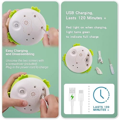 ArtCredit Light Up Bath Toy Sprinkler for Babies, Rechargeable Bathtub Pool Water Toys Baby Gifts for Toddlers, Shower Essentials (Frog) thumbnail 4