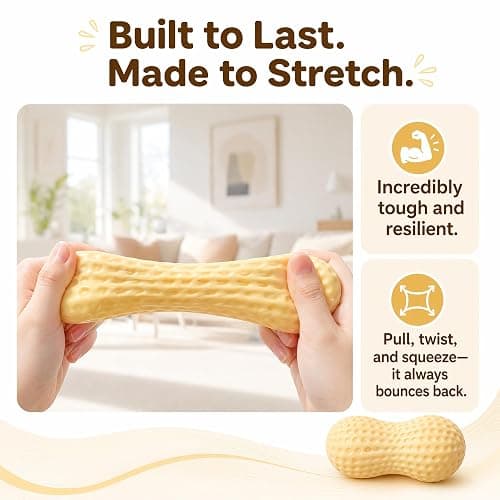 2 Pcs Peanut Squishy Fidget Toys,Squeezy Squishy Peanut for Adults Kids,Cute Sensory Stretchy Squeeze Toys Anxiety Relief Focus Stress Relief Ball Squishy Toys for Office Home Work Study Relaxation thumbnail 3