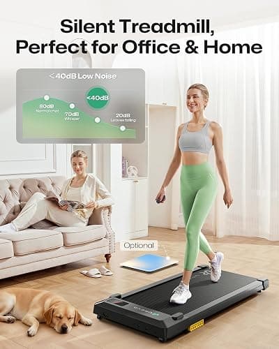 UREVO Smart Walking Pad, Standing Desk Treadmill with Double Shock Absorption, Quiet Operation, Workout APP with Track Insights and MIIT Mode, Plug and Play, Remote or APP Control for Home Office thumbnail 5