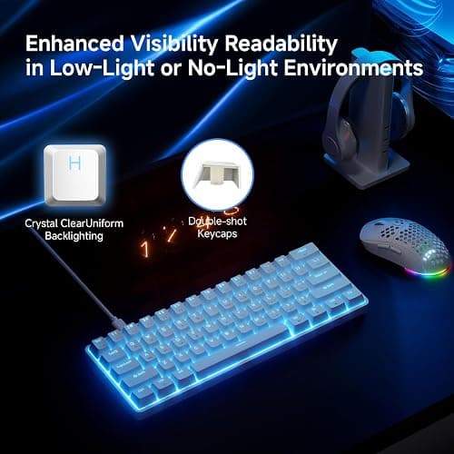 TMKB Falcon M1SE Ultralight Honeycomb Gaming Mouse and T61SE 60% Mechanical Gaming Keyboard Combo thumbnail 5