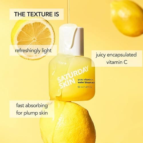 Saturday Skin Yuzu Vitamin C Serum-Brightening Hydrating Anti-Aging Serum with Hyaluronic Acid Peptides Niacinamide Plumping Glass Skin for Uneven Tone Dark Spots Korean Skin Care (50 ml) thumbnail 3