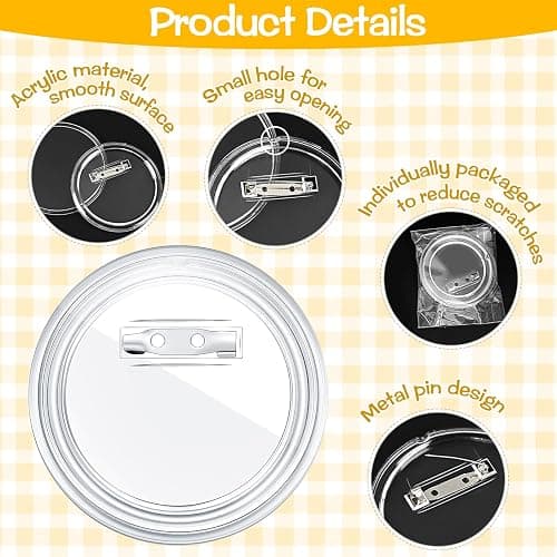 40Pcs Badge Making Kit, 3 SizeAcrylic Clear Badge, Round Pin Badges Make Your Own Badges Button Badges for DIY Crafts Gifts Birthday School Wedding Activities Clothes Party thumbnail 4