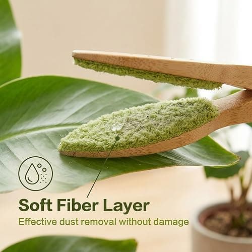 Plant Leaf Cleaning Tongs, Portable House Plant Leaf Cleaning Tongs, Household Cleaning Tools Garden Tools, Cleans Both Sides of Leaves, Dust Removal for Indoor Outdoor thumbnail 7